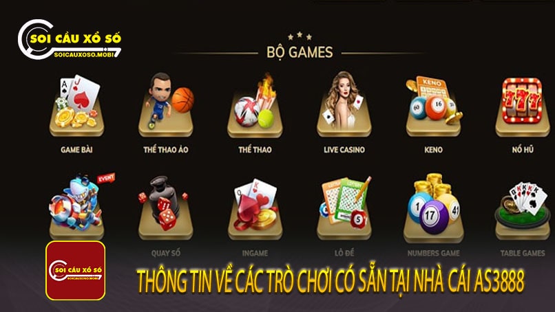 Thông tin về các trò chơi có sẵn tại nhà cái AS3888